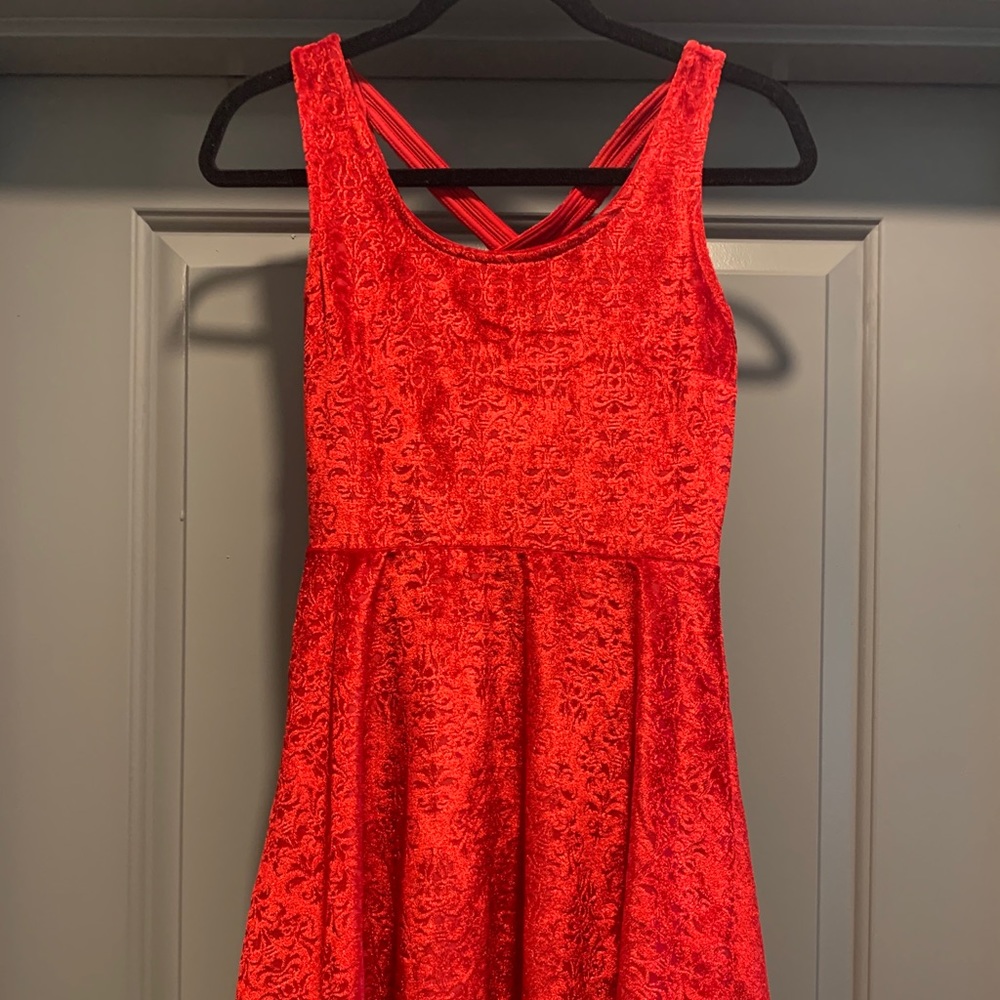 Candies Red Crushed Velvet Dress